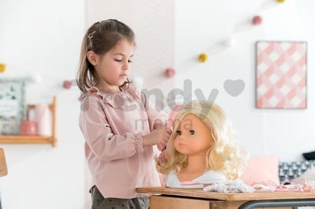 Kadernícka česacia hlava Hairdressing Head Corolle s krásne jemnými voňavými vláskami a 20 doplnkami od 3 rokov