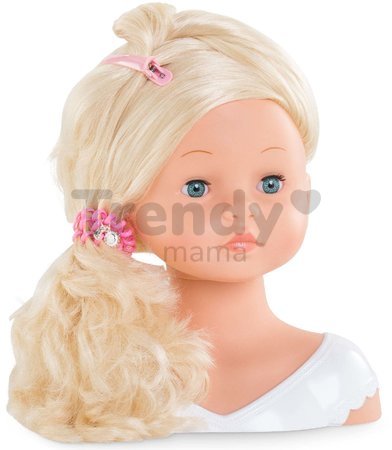 Kadernícka hlava na česanie Styling Head Corolle s krásne jemnými blond vláskami 25 cm a 10 doplnkov