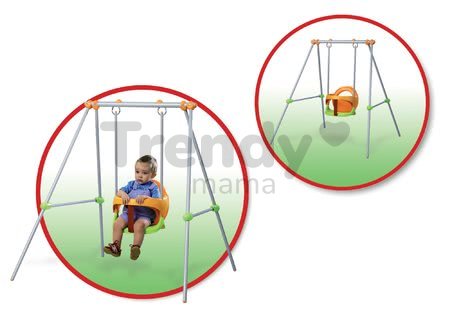 Hojdačka s kovovou konštrukciou Metal Baby Swing 120 cm Smoby od 6 mes