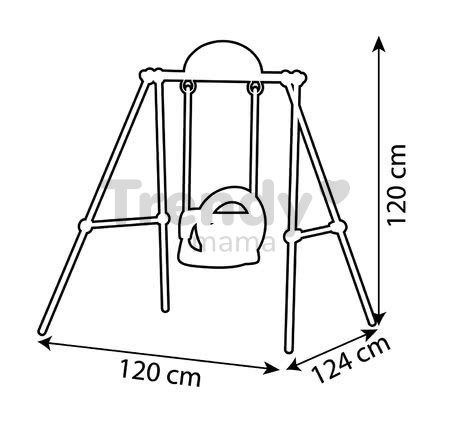 Hojdačka s kovovou konštrukciou Metal Baby Swing 120 cm Smoby od 6 mes