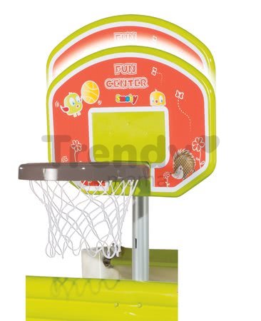 Hracie centrum Fun Center Smoby so šmykľavkou dlhou 150 cm a basketbalovým košom od 24 mes