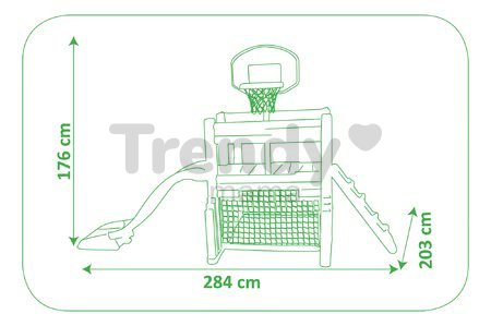 Hracie centrum Fun Center Smoby so šmykľavkou dlhou 150 cm a basketbalovým košom od 24 mes