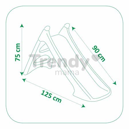 Šmykľavka Toboggan XS Smoby 90 cm šmýkacia plocha s vodotryskom zelená od 2 rokov