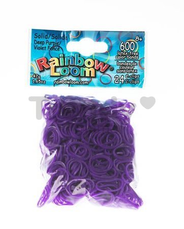 Rainbow Loom originálne transparentné gumičky 600 kusov tmavofialové od 6 rokov