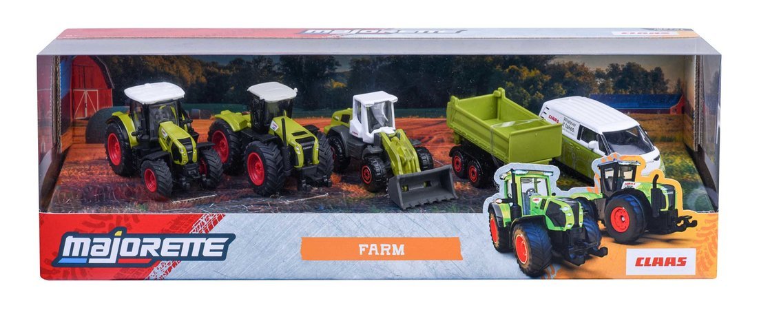 Autíčka farmárske Farm Vehicle Gift Pack Majorette kovové sada 5 druhov v darčekovom balení dĺžka 7,5 cm 1:64 cm