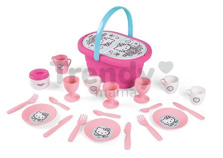 Košík s obedovou súpravou Hello Kitty Smoby s 21 doplnkami