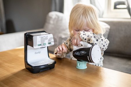 Espresso kávovar elektronický Rowenta Electronic Smoby so zvukom a svetlom a šálka na kávu šedo-olivový