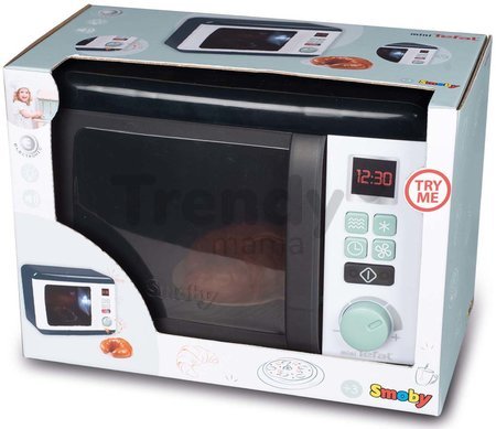 Mikrovlnka so zvukom a svetlom Tefal Electronic Microwave Smoby elektronická s croissantom a “cric-crac” gombíkom šedo-olivová