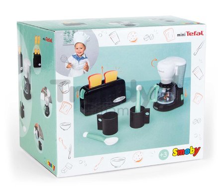 Raňajkový set s toasterom Tefal Breakfast Set Smoby s kávovarom a šálky s lyžičkami
