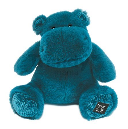 Plyšový hrošík Hip'Pop Histoire d’ Ours modrý 25 cm od 0 mes