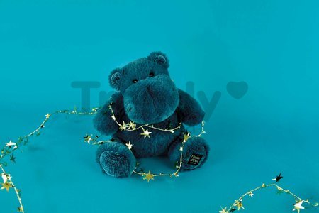 Plyšový hrošík Hip'Pop Histoire d’ Ours modrý 25 cm od 0 mes