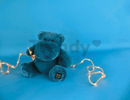 Plyšový hrošík Hip'Pop Histoire d’ Ours modrý 25 cm od 0 mes