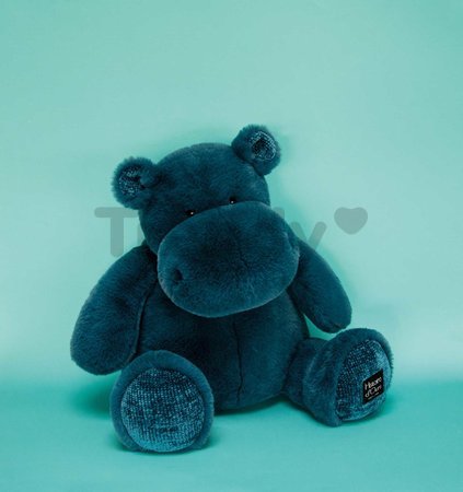 Plyšový hrošík Hip'Pop Histoire d’ Ours modrý 40 cm od 0 mes