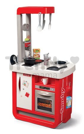 Kuchynka elektronická Bon Appetit Smoby červená zvuková s chladničkou kávovarom a 23 doplnkov