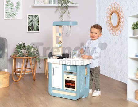 Kuchynka so zvukom Bon Appetit Kitchen Grey Smoby s rúrou na pečenie a chladnička s 23 doplnkami