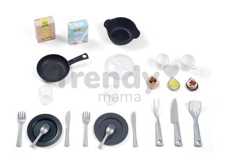 Kuchynka elektronická Bon Appetit Kitchen Smoby s kávovarom a chladnička s rúrou na pečenie 23 doplnkov 96 cm výška/49 cm pult