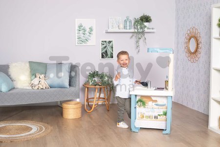 Kuchynka elektronická Bon Appetit Kitchen Smoby s kávovarom a chladnička s rúrou na pečenie 23 doplnkov 96 cm výška/49 cm pult