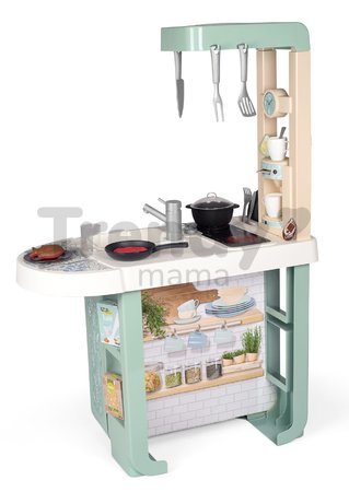 Kuchynka so zvukmi Cherry Kitchen Green Smoby s jedálenským stolom rúrou a chladnička s 25 doplnkami