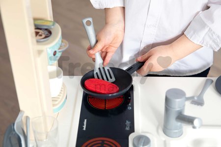 Kuchynka s elektronickými funkciami Cherry Kitchen Smoby s jedálenským pultom a spotrebičmi 25 doplnkov - 96 cm výška/49 cm pult