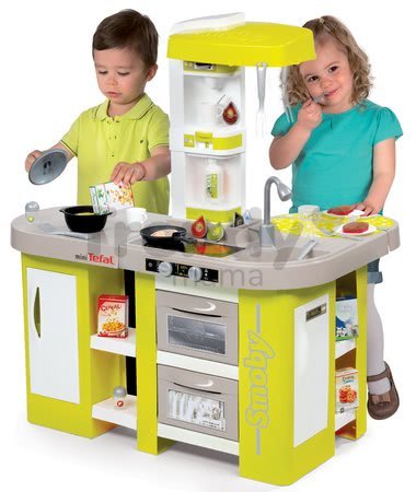 Kuchynka Tefal Studio XL Smoby elektronická s magickou cestovinou, kolou, kávovarom a 36 doplnkami zelená