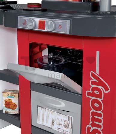 Kuchynka Tefal Studio XXL Bubble Smoby elektronická s magickým bublaním, sódou, kávovarom a 38 doplnkami červená