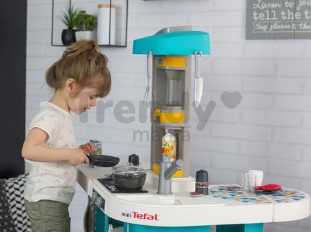 Kuchynka elektronická Tefal Studio 360° XL Bubble Smoby tyrkysovo-žltá s magickým bublaním a cestovinami s 34 doplnkami