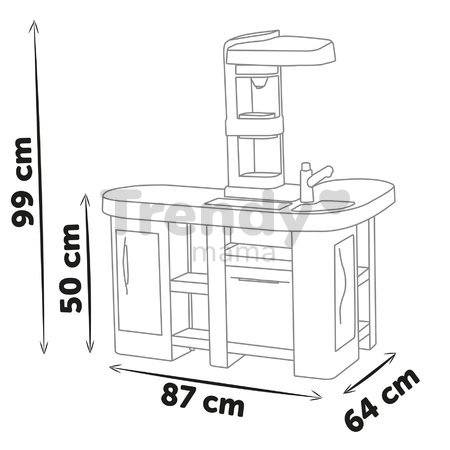 Kuchynka elektronická s bublaním v hrnci Tefal Studio XL Bubble 360° Smoby s funkčnými spotrebičmi a potravinami 34 doplnkov 100 cm výška/51 cm pult