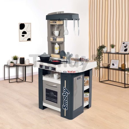 Kuchynka elektronická Tefal Studio Kitchen 360° Smoby s realistickými zvukmi 27 doplnkov 100 cm výška