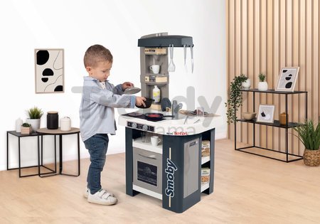 Kuchynka elektronická Tefal Studio Kitchen 360° Smoby s realistickými zvukmi 27 doplnkov 100 cm výška