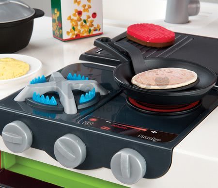 Kuchynka CookMaster Verte Smoby elektronická so zvukmi, s ľadom, opečenými potravinami a 36 doplnkami zelená