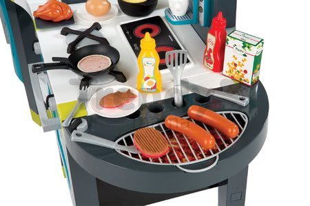 Kuchynka Tefal French Touch Smoby elektronická so zvukmi, s ľadom, kávovarom a 45 doplnkami tyrkysovo-zelená