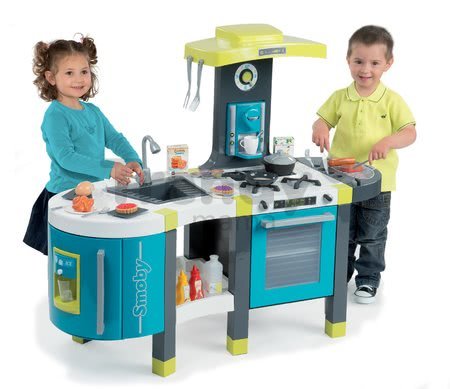 Kuchynka Tefal French Touch Smoby elektronická so zvukmi, s ľadom, kávovarom a 45 doplnkami tyrkysovo-zelená