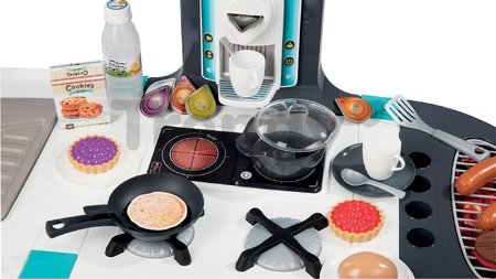 Kuchynka Tefal French Touch Bubble Smoby elektronická s magickým bublaním grilom ľadom a 46 doplnkami tyrkysovo-šedá