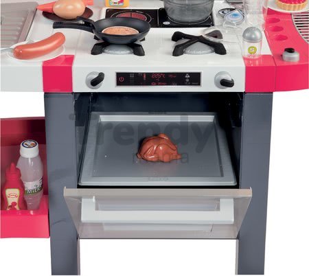 Kuchyňka Tefal Super Chef Deluxe Smoby elektronická s magickým hrncem grilem a ledem 46 doplňků