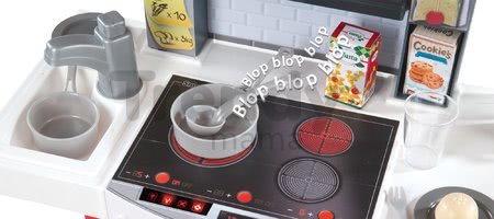 Kuchynka Cook´tronic Tefal Smoby elektronická so svetlom a zvukmi s 20 doplnkami červená