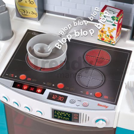 Kuchynka Cook´tronic Bubble Smoby elektronická s magickým bublaním, svetlom a zvukmi a 21 doplnkami tyrkysová
