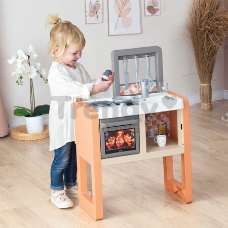 Kuchynka Vanilla Kitchen Smoby s 11 doplnkami s výškou pracovnej dosky 51 cm