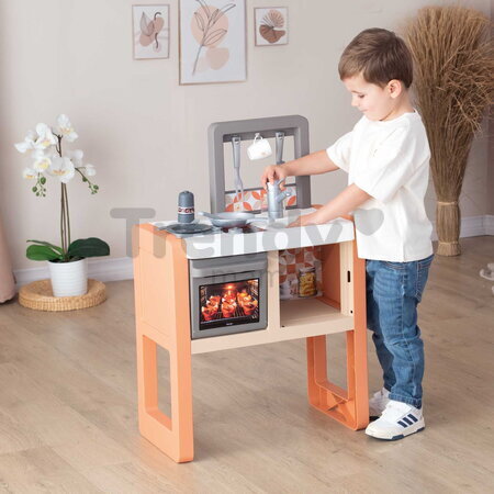 Kuchynka Vanilla Kitchen Smoby s 11 doplnkami s výškou pracovnej dosky 51 cm