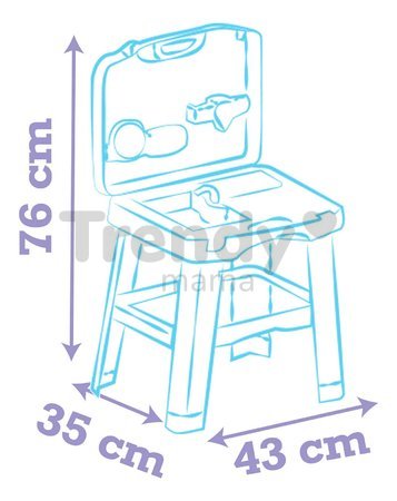 Kuchynka v kufríku Stitch Kitchen Smoby prenosná s 20 doplnkami a kuchynským náradím