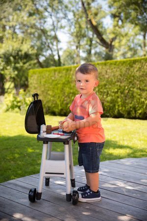 Grill Barbecue Smoby s mechanickými funkciami a zvukom a 18 doplnkami 73 cm výška