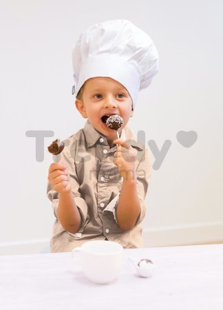 Hravá kuchárka s receptami a formami Chef Cake Pops Factory Smoby na výrobu lízaniek a čokoládových bonbónov s doplnkami od 5 rokov