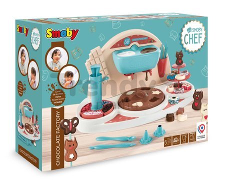 Hravá kuchárka s receptami Chef Chocolate Factory Smoby na výrobu čokoládových bonbónov s doplnkami od 5 rokov