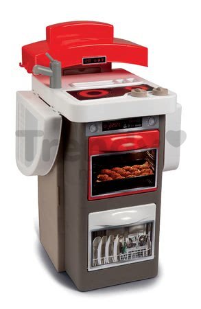Kuchynka skladacia Tefal Opencook Smoby červená s kávovarom a chladničkou a 22 doplnkov