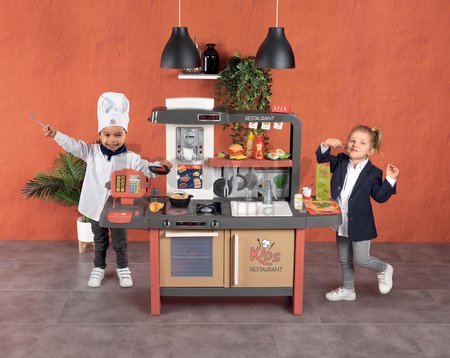 Reštaurácia s elektronickou kuchynkou Kids Restaurant Smoby s funkčnou pokladňou s kávovarom a jedálenským pultom 101 cm výška