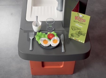 Reštaurácia s elektronickou kuchynkou Kids Restaurant Smoby s funkčnou pokladňou s kávovarom a jedálenským pultom 101 cm výška