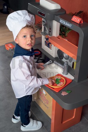 Reštaurácia s elektronickou kuchynkou Kids Restaurant Smoby s funkčnou pokladňou s kávovarom a jedálenským pultom 101 cm výška