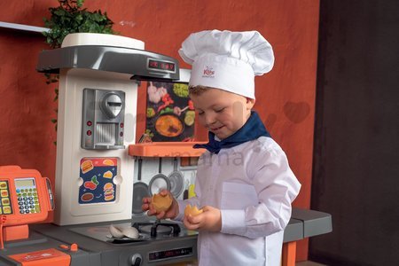 Reštaurácia s elektronickou kuchynkou Kids Restaurant Smoby s funkčnou pokladňou s kávovarom a jedálenským pultom 101 cm výška