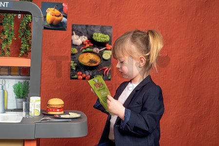 Reštaurácia s elektronickou kuchynkou Kids Restaurant Smoby s funkčnou pokladňou s kávovarom a jedálenským pultom 101 cm výška