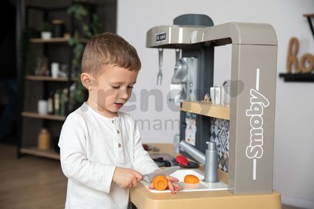 Kuchynka elektronická s nastaviteľnou výškou Tefal Evolutive New Kitchen Smoby so zvukovým sporákom a funkčnými spotrebičmi a 31 doplnkov