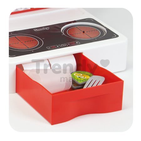 Kuchynka na cesty Cook&Go Red Smoby skladacia elektronická so zvukom funkciami a 17 doplnkov